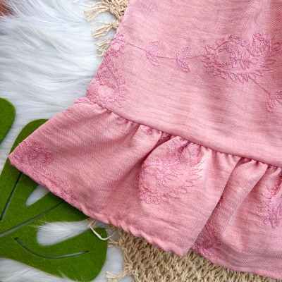 Vestido com Flores Bordadas - Rose